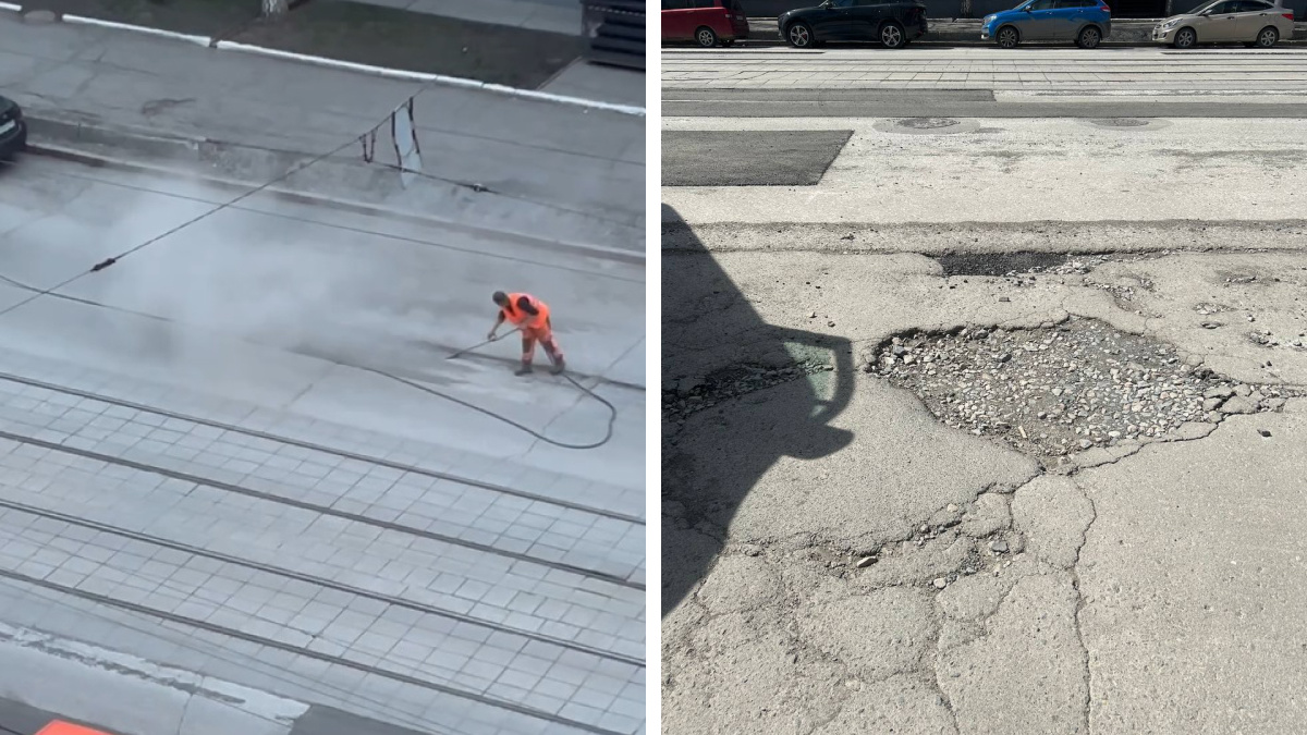 «Вся улица была как в тумане»: дорожники решили выдуть песок из ямы — видео, от которого хочется чихать