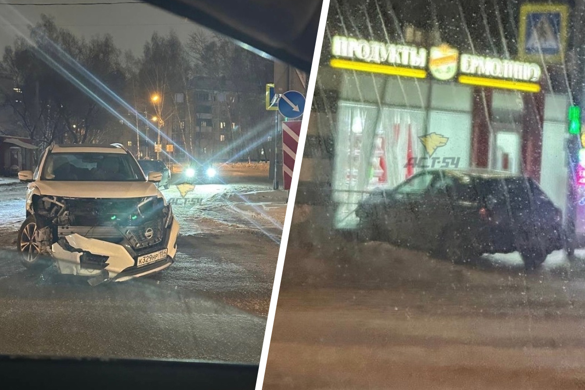 Автомобиль врезался в витрину торгового павильона у дендропарка — фото с места ДТП