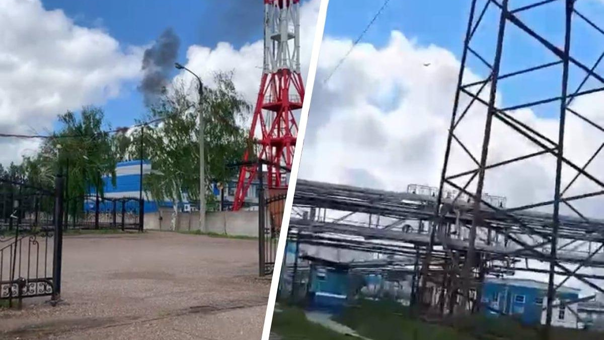 Беспилотник атаковал завод в Башкирии — видео последствий ЧП