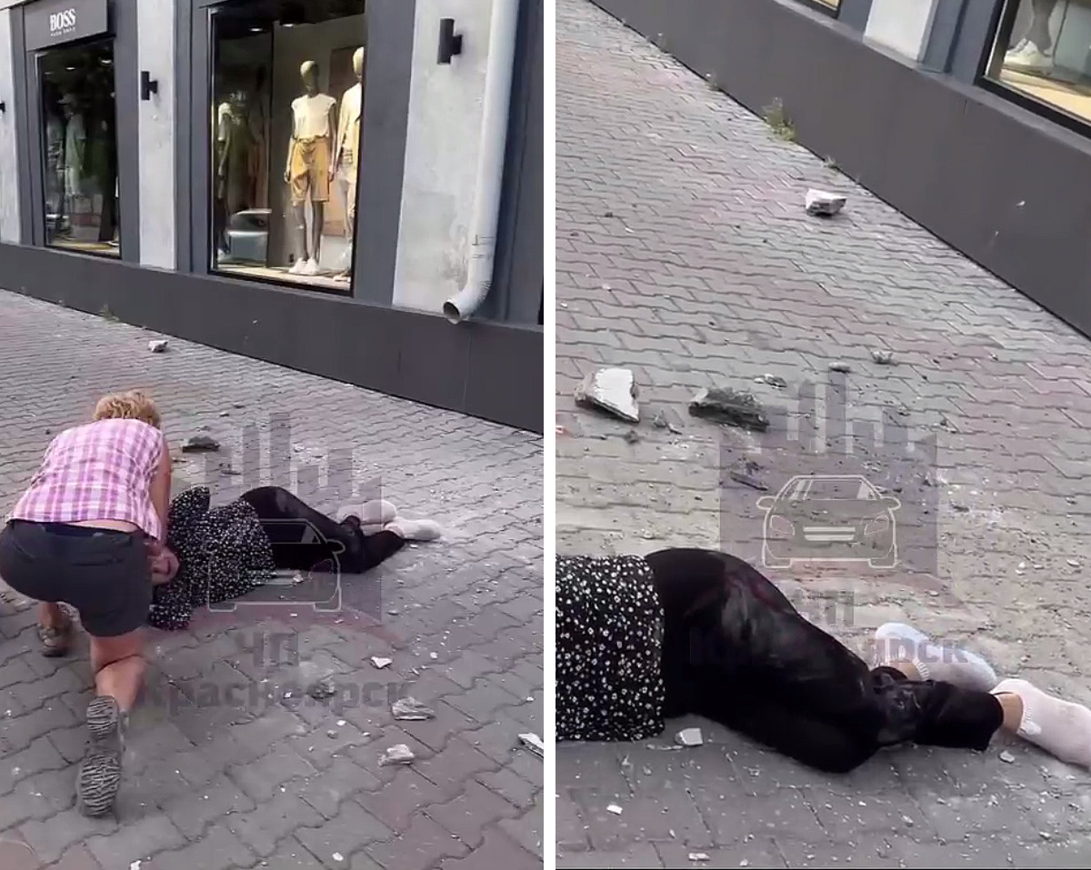 В центре Красноярска женщине разбило голову упавшим куском балкона. В каком она сейчас состоянии