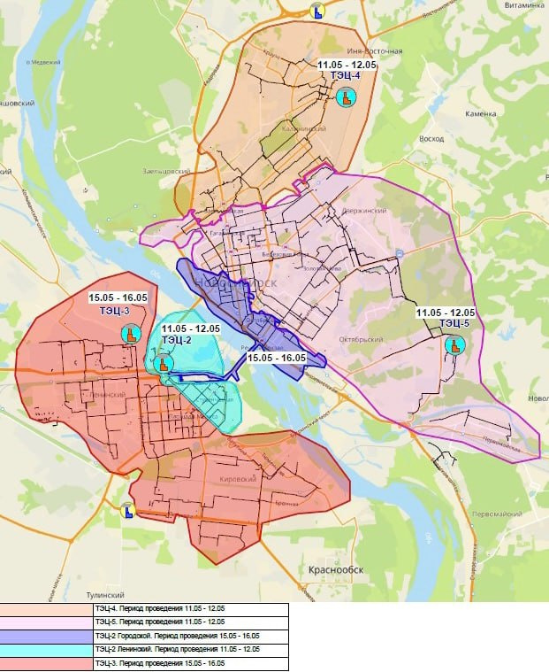 Карта теплотрасс новосибирск