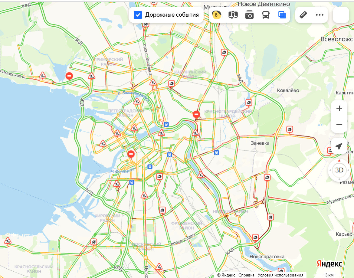 В Петербурге аномальные пробки - 3 апреля 2023 - ФОНТАНКА.ру