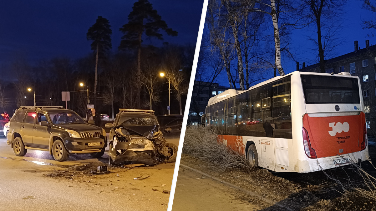 На Гознаке массовое ДТП: автобус уехал на газон, водитель SsangYong погиб