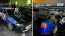 Автомобиль Subaru сгорел на Сибиряков-Гвардейцев — видео пожара