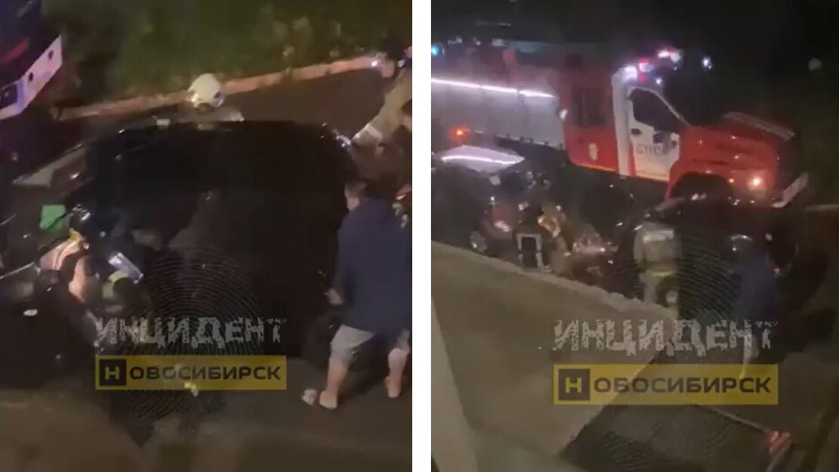 «Ехали в горку — автомобиль загорелся»: семья новосибирцев оказалась в машине во время пожара — на помощь бросились очевидцы