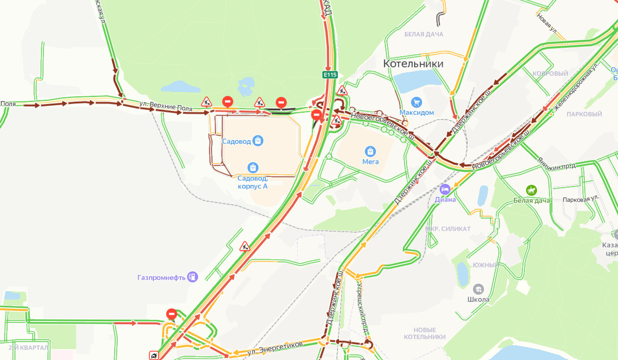 Пробки в люберцах сейчас карта
