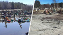Кладбище под Челябинском затопило паводковыми водами