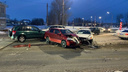 Пьяный водитель жестко влетел в иномарку на Архангельском шоссе: видео попало в Сеть