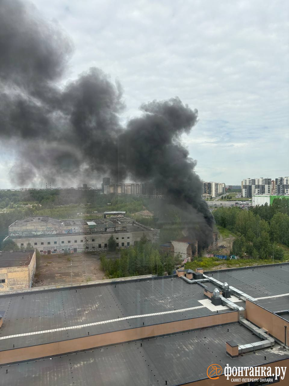 Дым над Октябрьской набережной в Петербурге, что случилось, фото, видео - 24  июня 2024 - ФОНТАНКА.ру