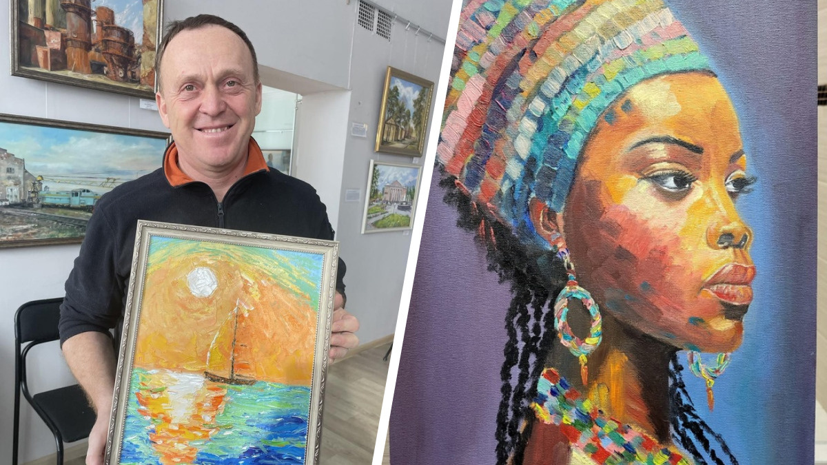 У мэра Краснокамска открылась персональная выставка картин. Он пишет пейзажи, портреты и даже аниме: фото