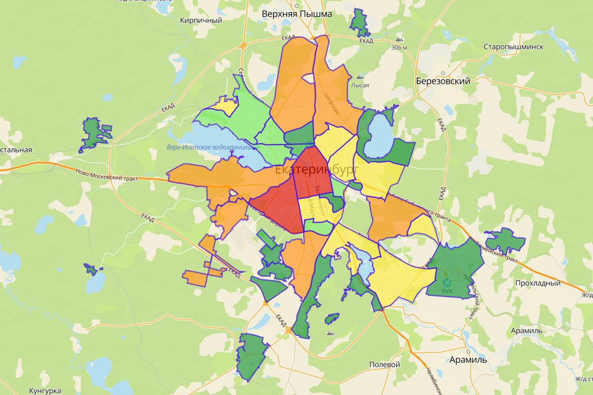 Карта екатеринбурга техническая