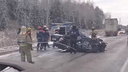 Погибла женщина-водитель: в Ярославской области столкнулись «Лада» и два грузовика. Видео