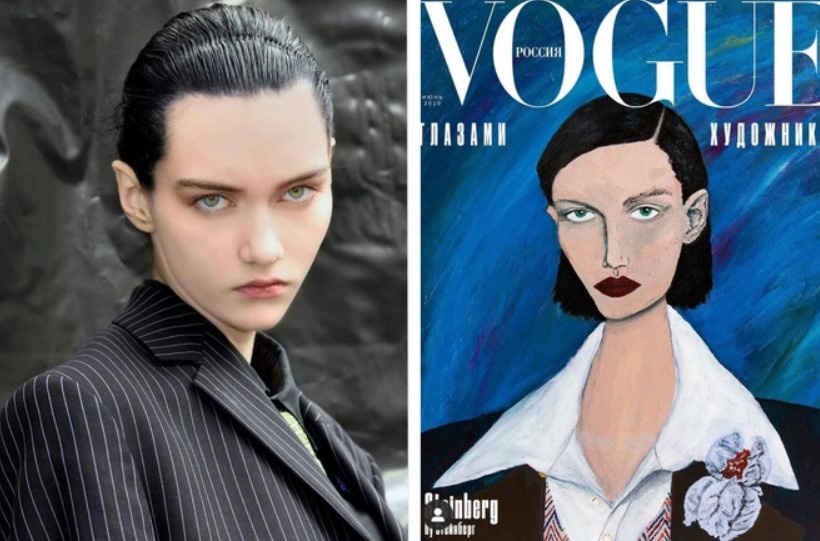 София нарисовала свой автопортрет для обложки журнала Vogue в 2020 году