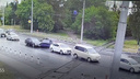 Массовое ДТП на улице Станционной в Новосибирске попало на видео