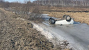 Два человека погибли в аварии под Новосибирском — автомобиль перевернулся в кювет