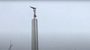 Гигантский паук «атаковал» монумент Славы у «белого дома» в Самаре: видео