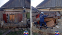 В Новосибирске у частного дома обрушилась стена — спасатели разбирали постройку несколько часов