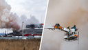Тянулись на вышке в дым: как тушили большой пожар на складе медикаментов в Ярославле. Фоторепортаж