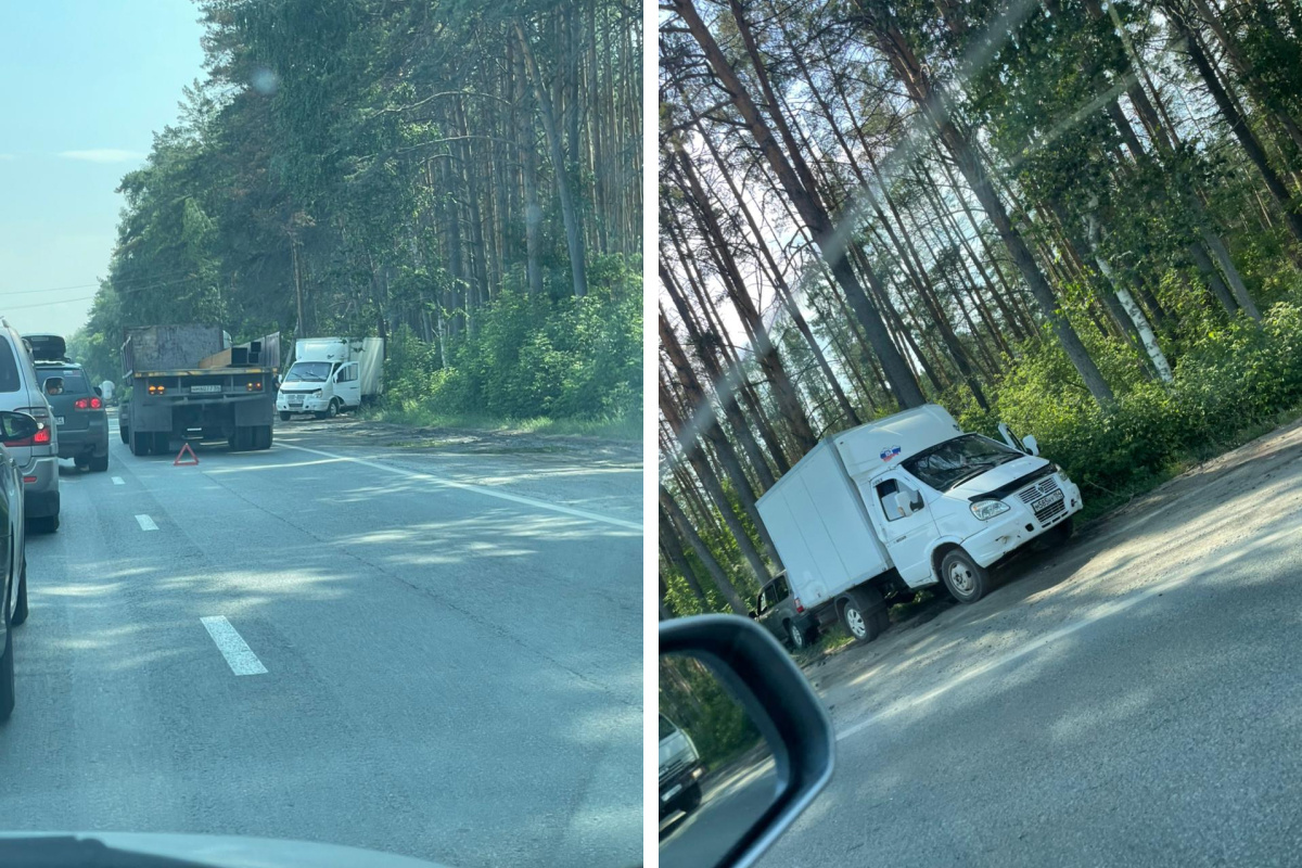 Под Новосибирском столкнулись «Газель», КАМАЗ и Land Cruiser — внедорожник впечатался в дерево