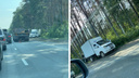 Под Новосибирском столкнулись «Газель», КАМАЗ и Land Cruiser — внедорожник впечатался в дерево