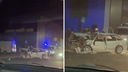 «Лишился морды»: последствия ДТП на Разъезде Иня в Новосибирске попали на видео