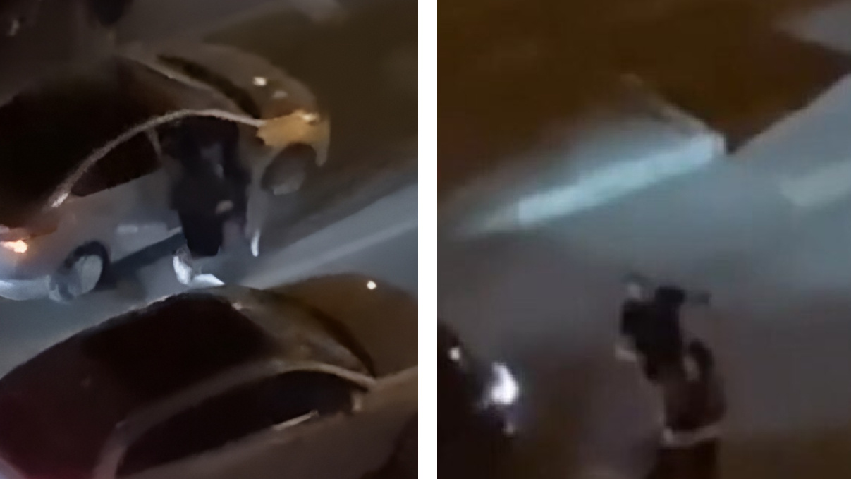 Новосибирец нокаутировал водителя, который отпинал его машину возле театра «Глобус» — эффектный удар попал на видео