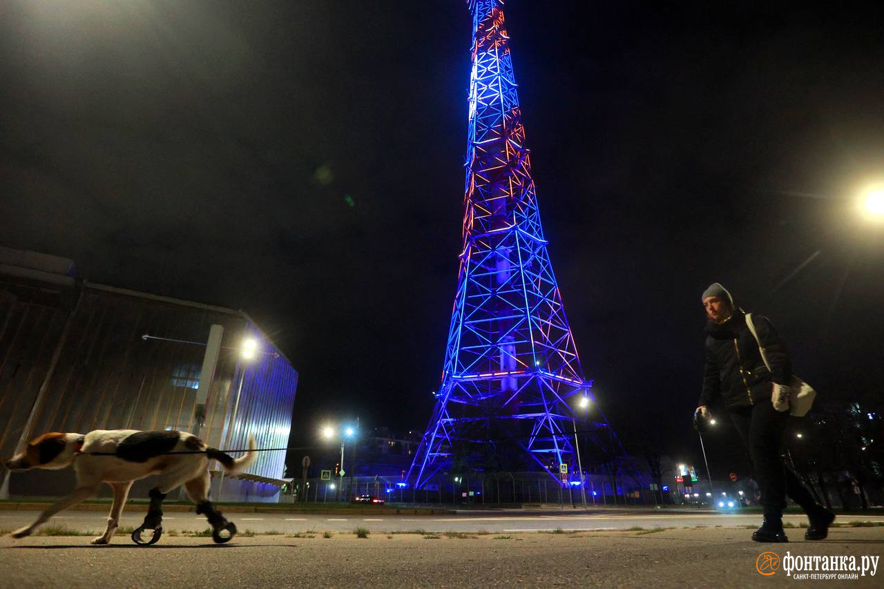 В честь Дня Победы телебашня в Петербурге запустила «салюты» и окрасилась в  георгиевскую ленту - 9 мая 2024 - ФОНТАНКА.ру