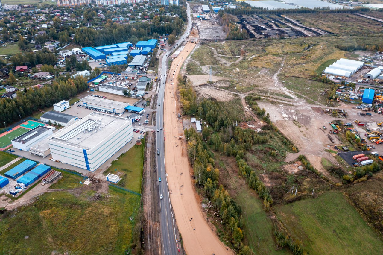 Расширение шоссе по направлению к Колтушам