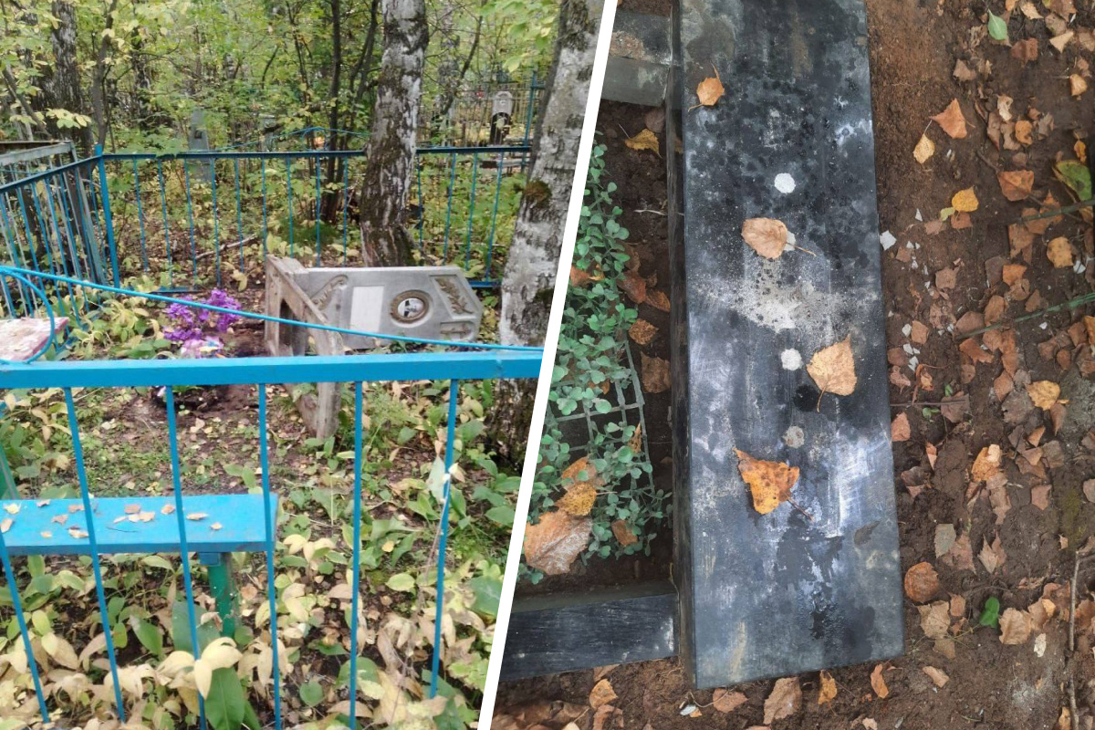 Неизвестные разрушили могилы на старом кладбище в Ачинске