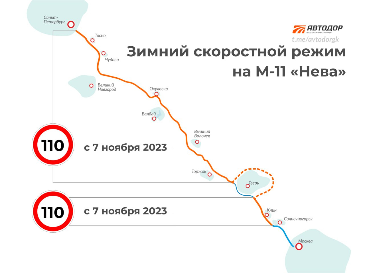 Зима замедлит скоростные трассы: М-11 «Нева» и М-4 «Дон» переходят на новый режим