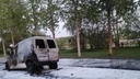 Автомобиль вспыхнул на Станционной — видео пожара