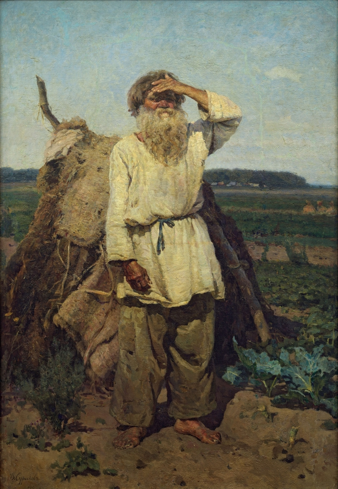 В.И.Суриков. Старик-огородник.1882.. Х., м.