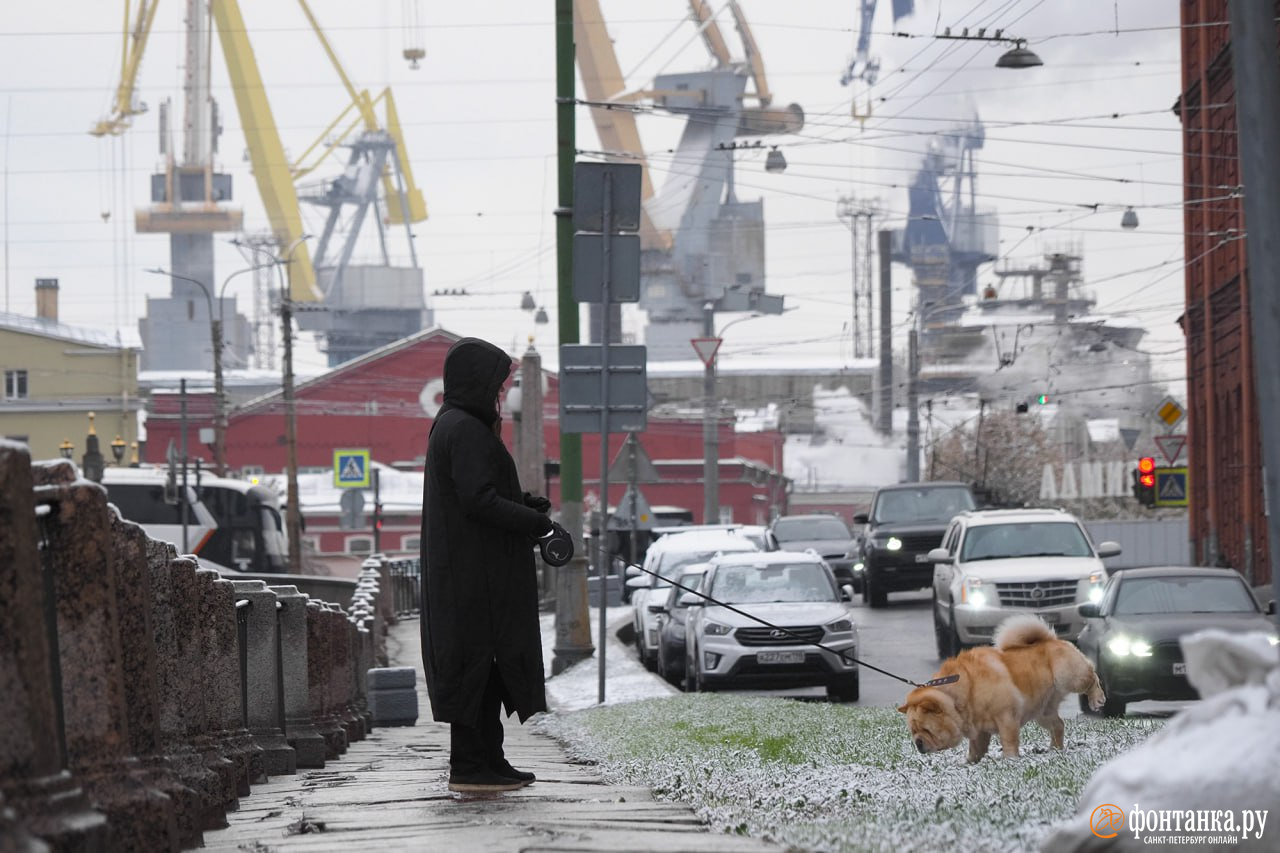 Петербург внутри снежного заряда — видео с высоты. А вы ждёте зиму?