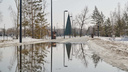 Новогодняя елка, камни на поддонах и тропинки под водой: что сейчас происходит в парке «Арена» — 10 промозглых фото