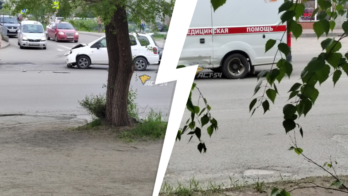 «Не пропустил скорую помощь»: автомобиль неотложки жестко впечатался в «Тойоту» в Новосибирске