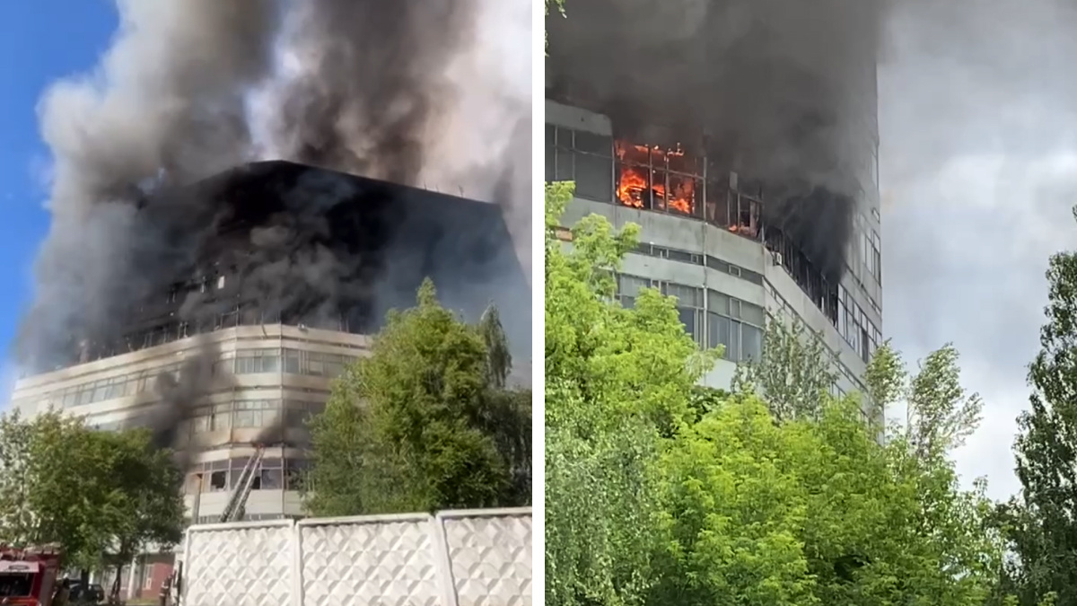 Люди падали из окон и сгорали заживо. Страшные видео с места пожара в подмосковном НИИ — там погибли восемь человек