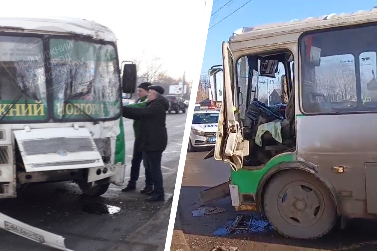В Нижнем Новгороде маршрутка на скорости врезалась в столб. Пострадали пассажиры