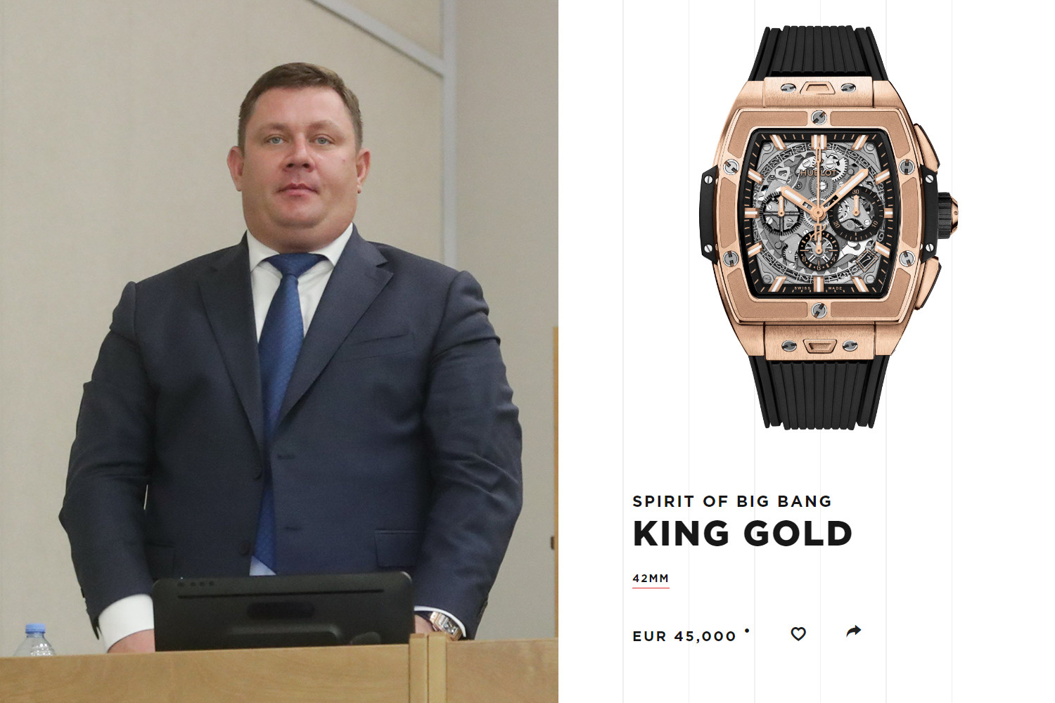 Депутат Юрий Нестеренко на первом заседании осенней сессии продемонстрировал часы Hublot за 45 тысяч евро