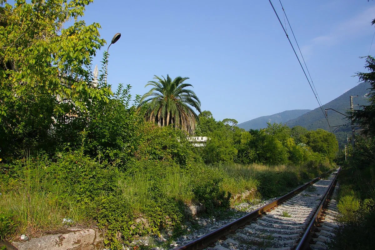 Железная дорога в окрестностях Гагры