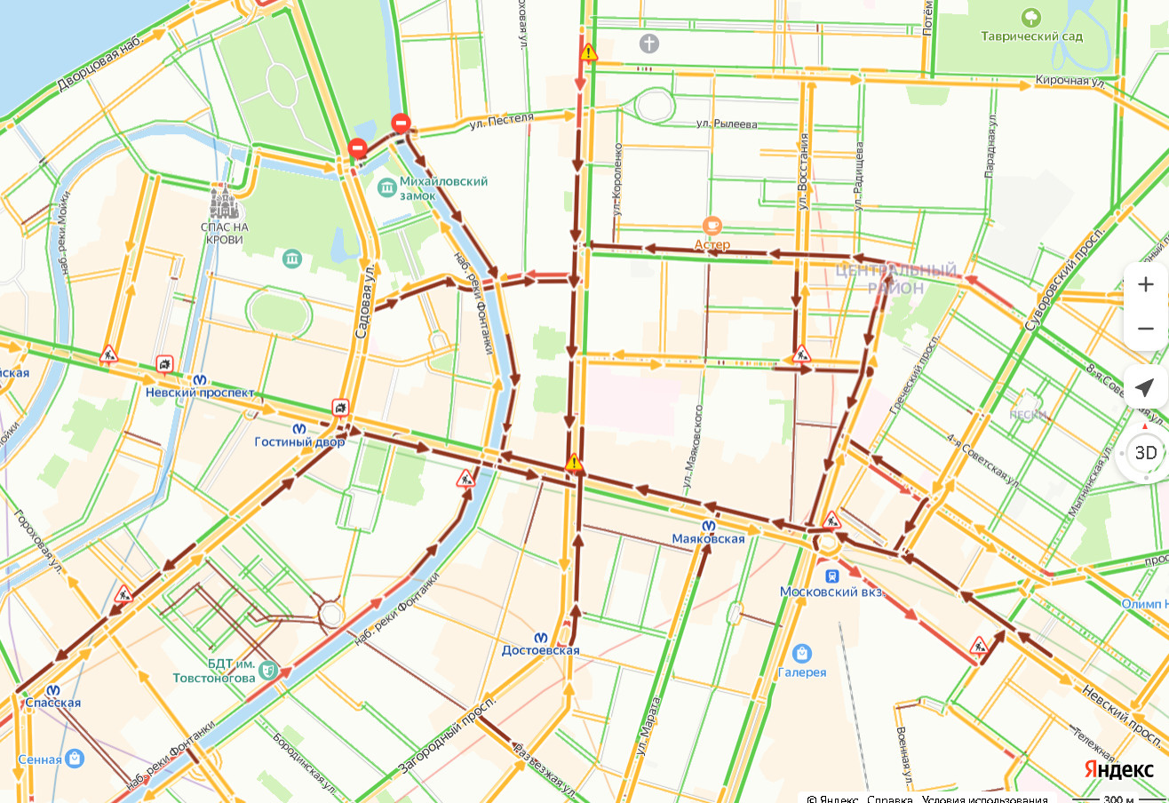 В центре Петербурга — транспортный коллапс из-за неработающих светофоров
