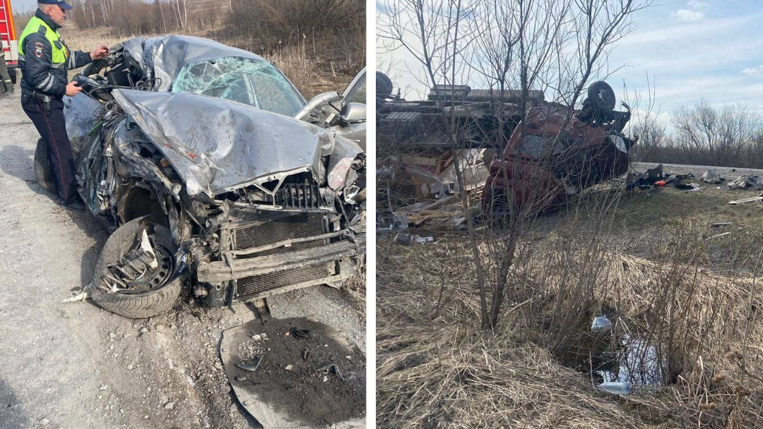 На трассе под Ачинском произошла авария с шестью машинами. Троих взрослых и двоих детей увезли в больницу