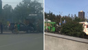 Great Wall Hover H5 загорелся на Красном проспекте после ДТП с троллейбусом — видео последствий