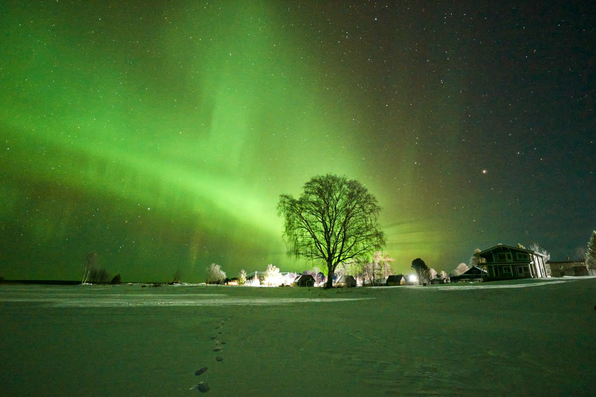 Удивительная ночь: северное сияние было таким ярким, что его видели далеко на юге