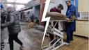 В Самарской области олень прискакал на рынок и покалечился: видео