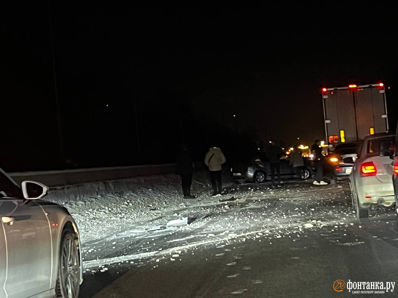 На Московском шоссе массовая авария у поворота на Ям-Ижору | 17.01.2024 |  Санкт-Петербург - БезФормата