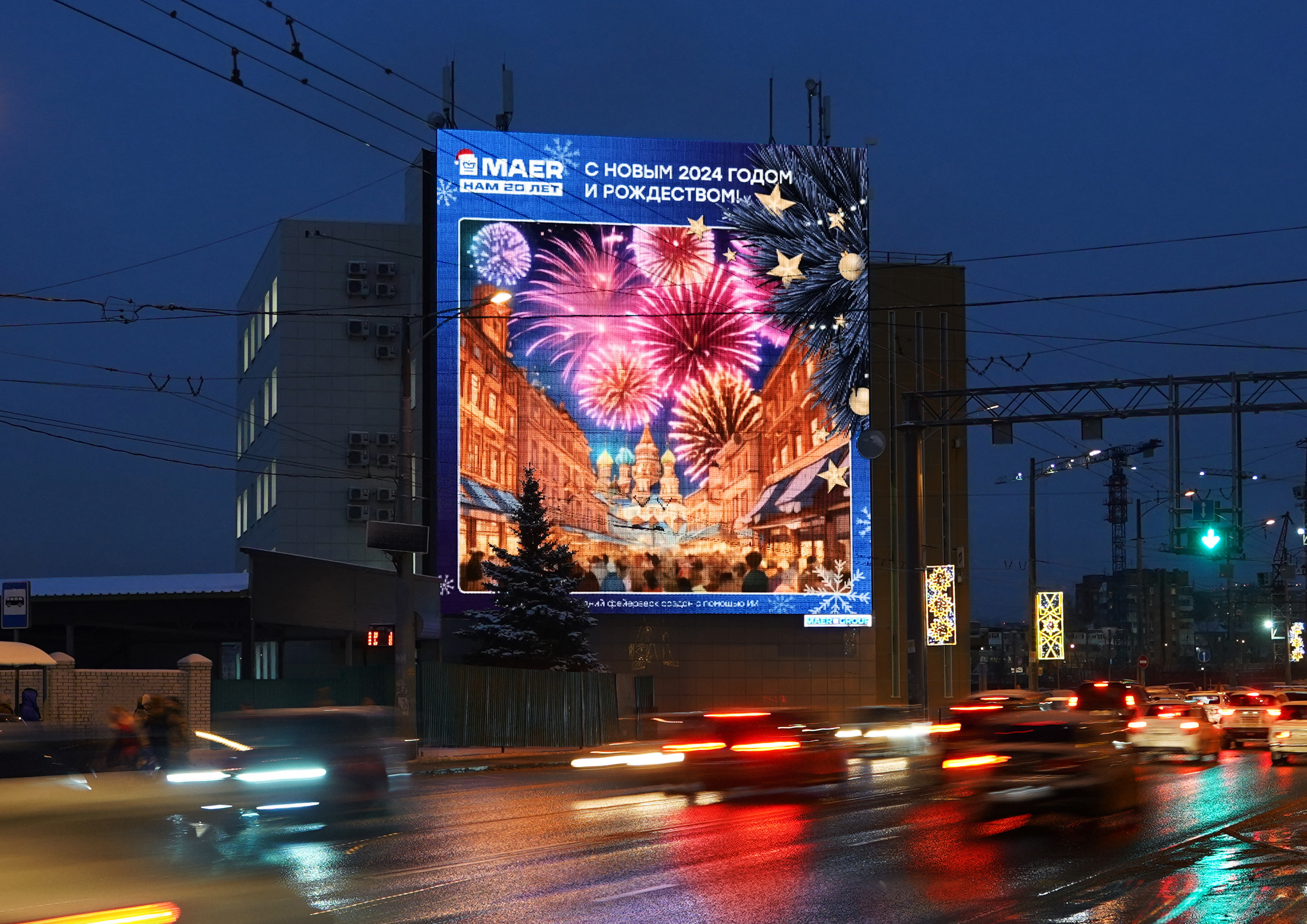 Цифровой фейерверк в Самаре на Московском шоссе