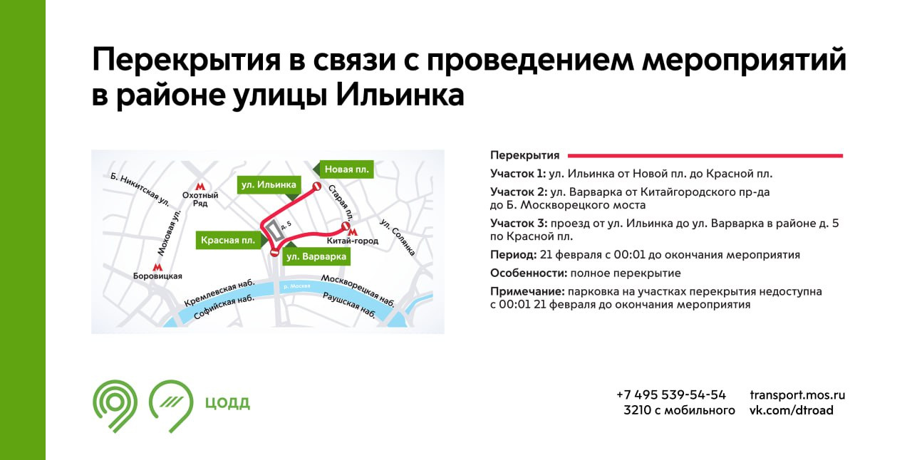 Перекрытие улиц в москве сегодня карта