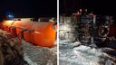На трассе в Новосибирской области перевернулся бензовоз — дизель разлился на землю