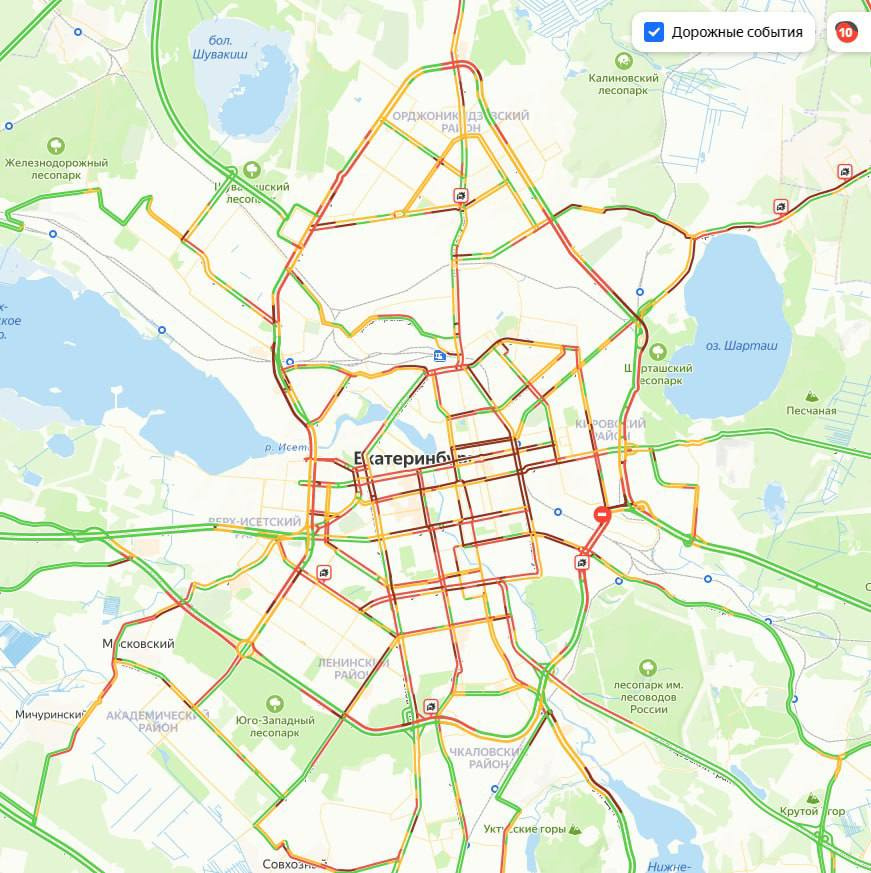 Пробки в екатеринбурге екб на карте
