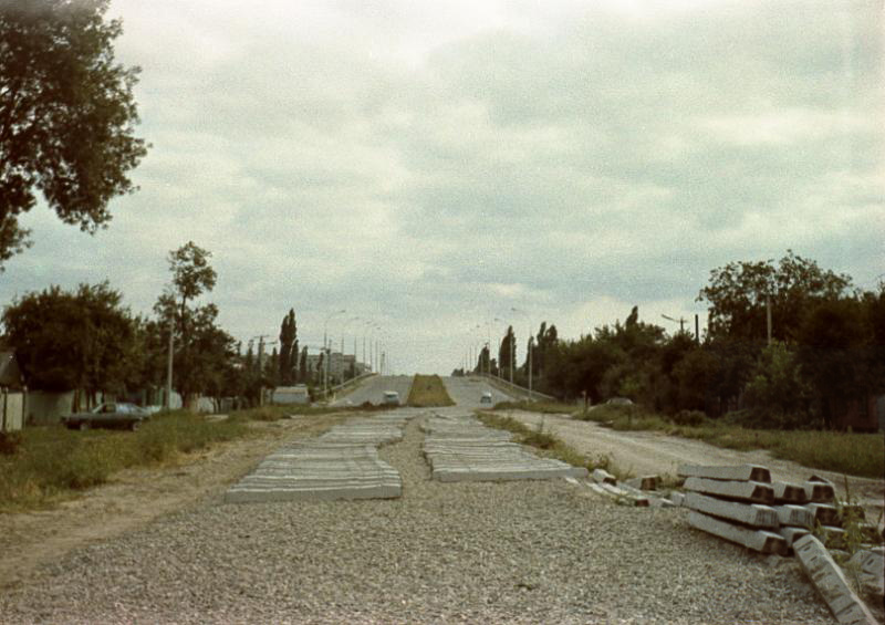 Строительство трамвайной линии на улице Садовой, 1990 год